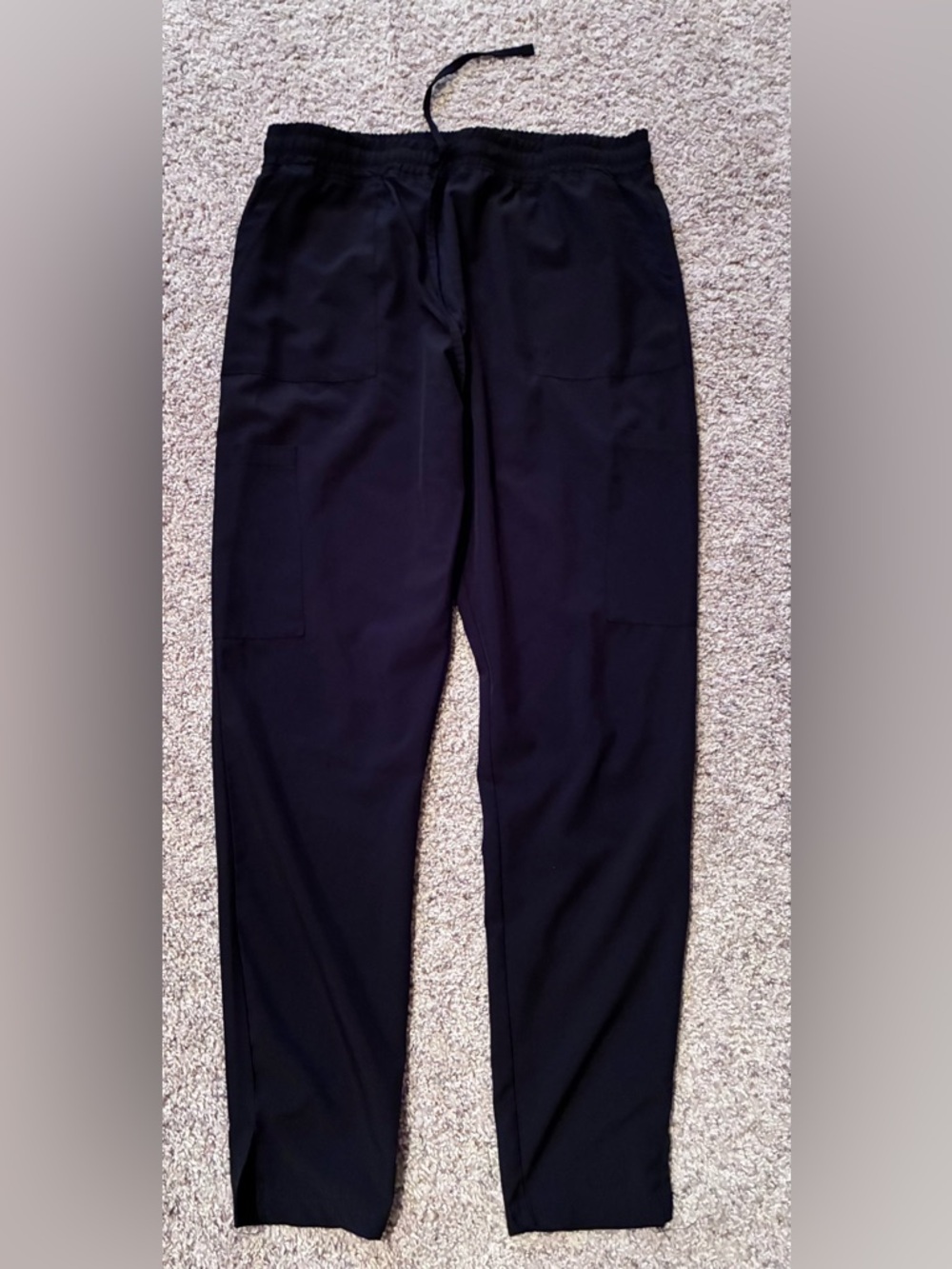 Women's L Scrubaid Performance Scrub Pants Skinny Leg Black Cargo Pockets